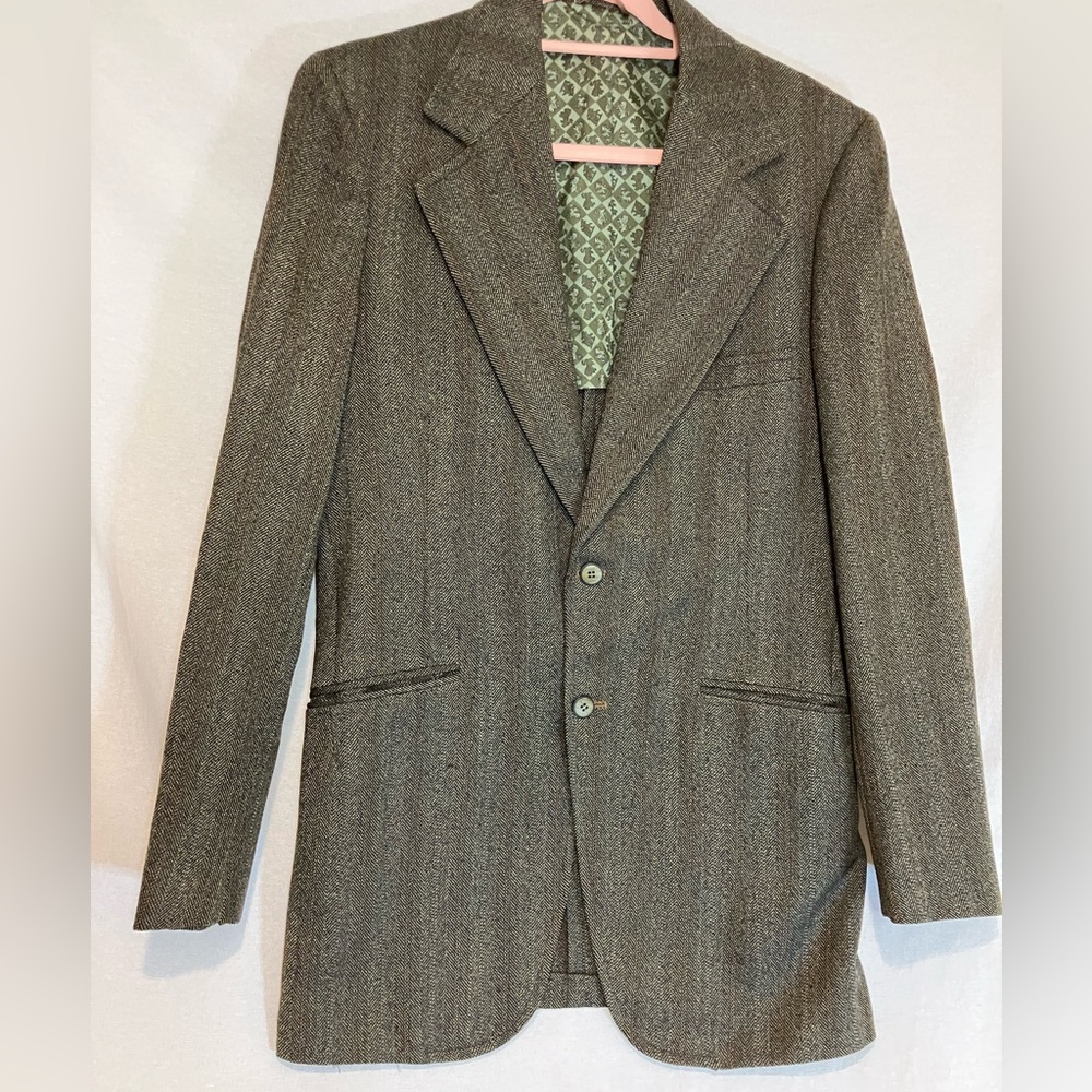 Vintage Harridge Row At Bond’s 100% Pure Wool  Herringbone Men’s Suit Jacket